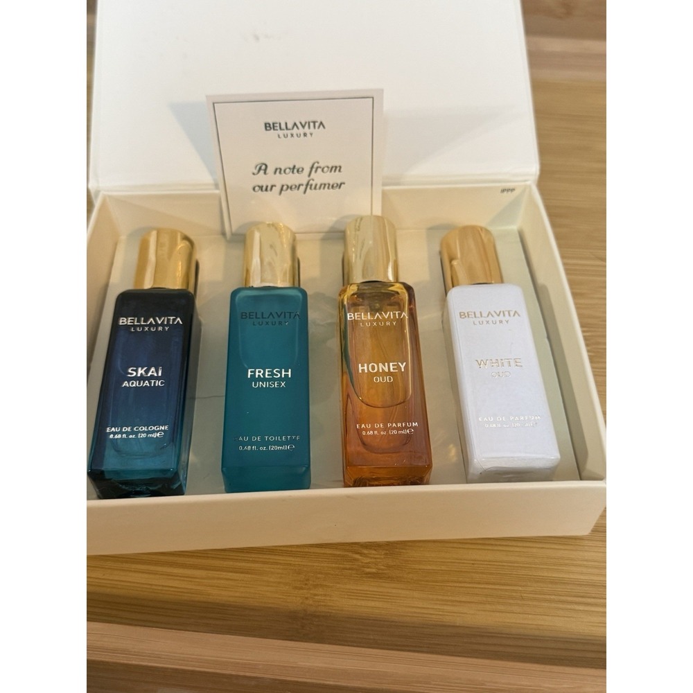 Bellavita Luxury Unisex Perfume Gift Set with Honey 0.68 Fl Oz (Pack of 4) NIB